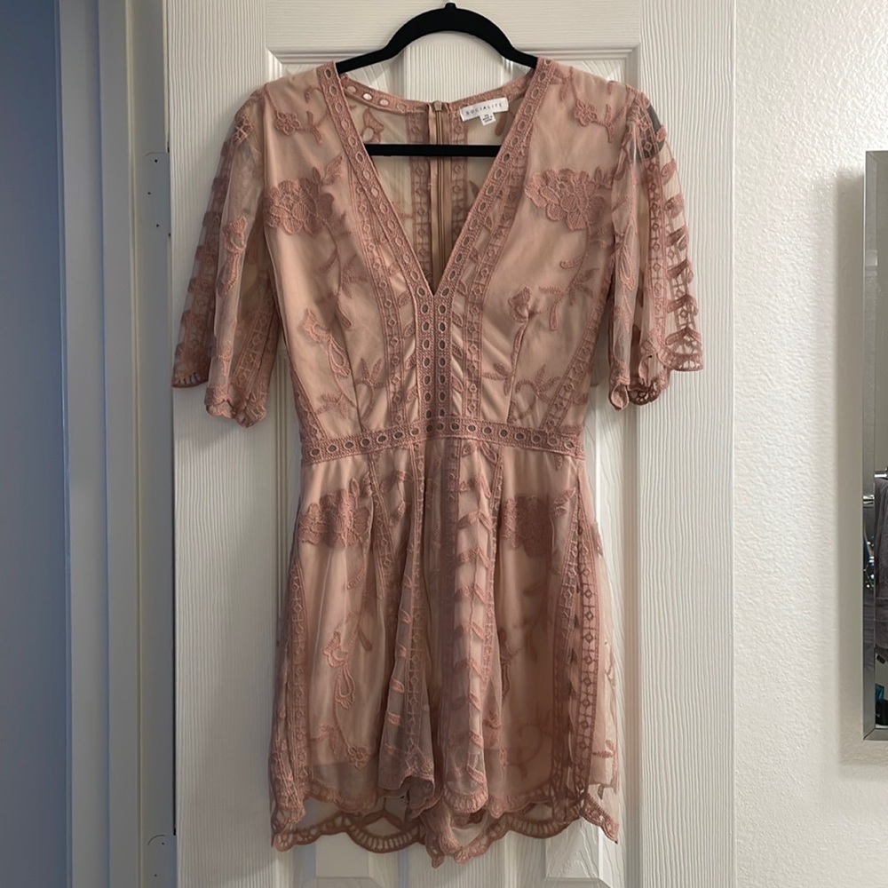 Formal blush colored romper